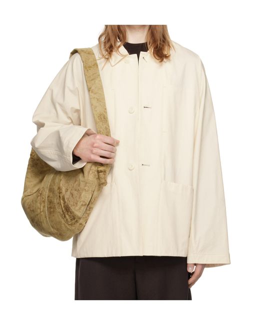 Lemaire White Straight Hem Shirt Jacket for men