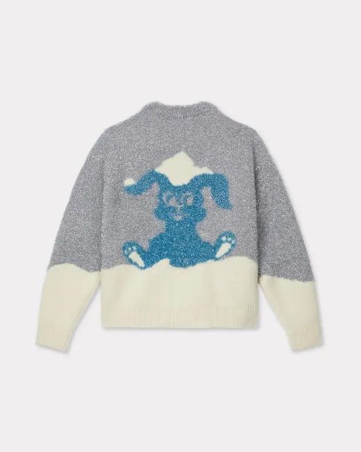 KENZO Gray Winter Holidays' Tinsel Cardigan for men