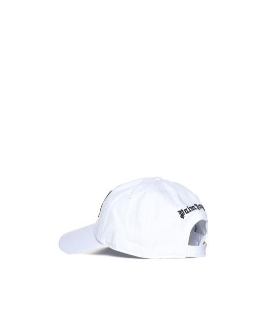 Palm Angels White Monogram Embroidered Baseball Cap for men