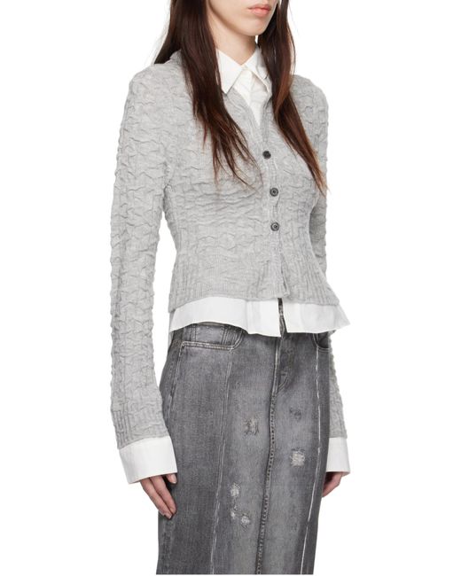 Acne White Layered Cardigan
