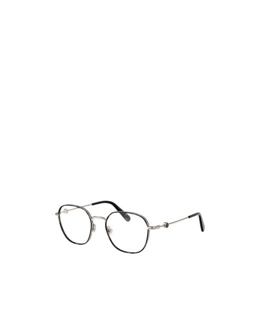 Moncler Metallic Eyewear Pantos Frame Glasses for men