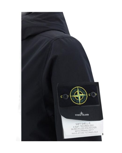 Stone Island Blue Zip-Up Hooded Jacket for men