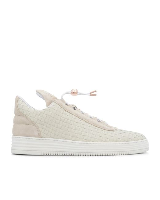 Filling Pieces White Round Toe Low-Top Casual Shoes for men