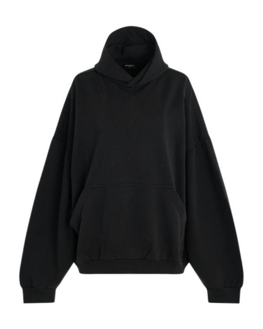 Balenciaga Black Logo Hooded Sweater for men