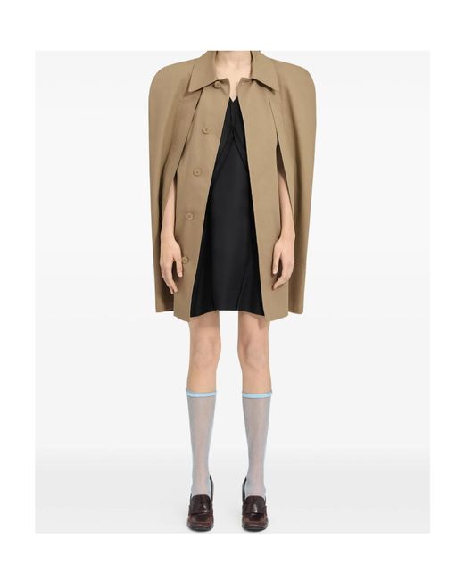 MM6 by Maison Margiela Natural Buttoned Oversized Cape