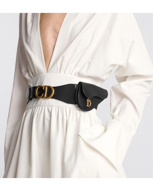 Dior Black Saddle Pouch Belt