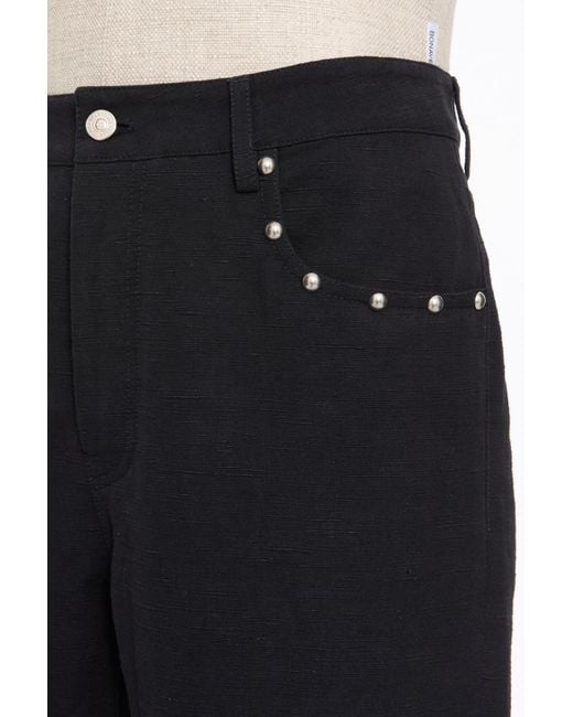 Valentino Black Eyelet Detailed Straight Leg Trousers for men