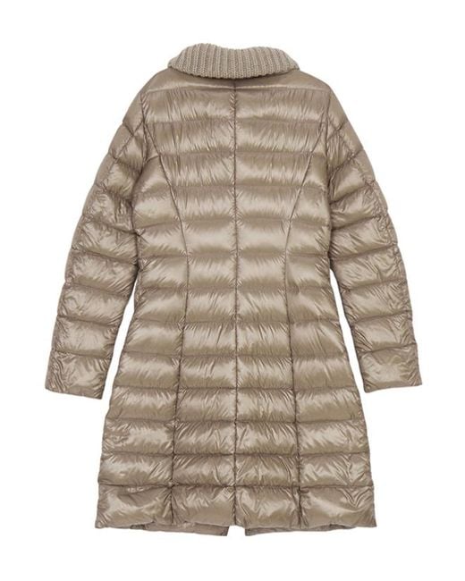 Herno Gray Logo Quilted Down Jacket
