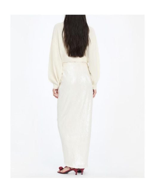 ROTATE BIRGER CHRISTENSEN White Oversized Logo Knitted Sweater
