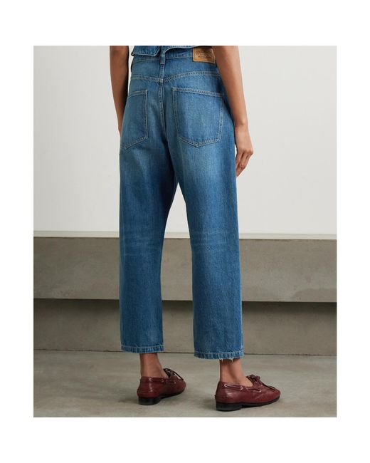 Polo Ralph Lauren Blue Bow High-Rise Tapered Jeans