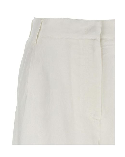 MSGM White Elasticated-Ankles Wide-Leg Trousers