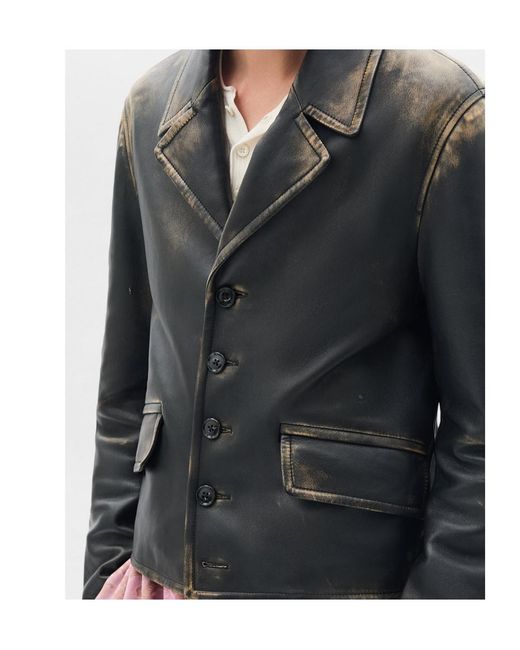 Ann Demeulemeester Black Malik Fitted Boxy Blouson for men