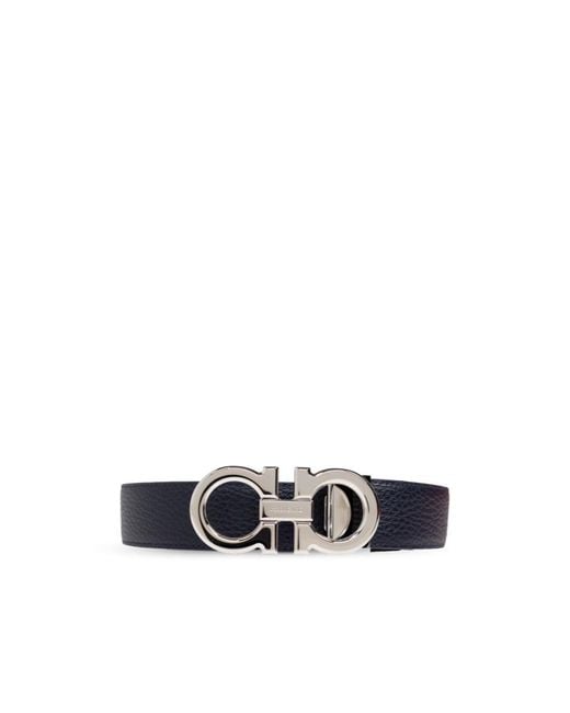 Ferragamo White Gancini-Plaque Belt for men
