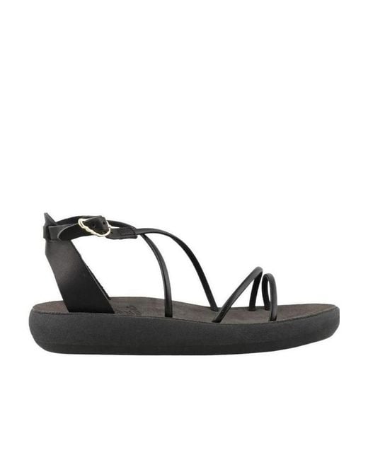 Ancient Greek Sandals Black Anastasia Open-Toe Sandals