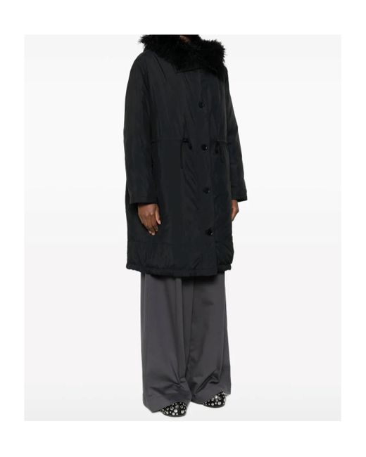 Yves Salomon Black Faux Fur-Trim Jacket