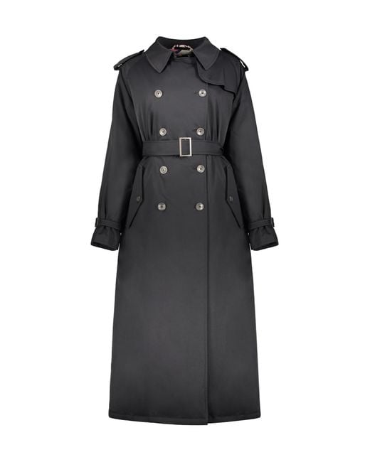 Herno Black Double-Breasted Belted Coat