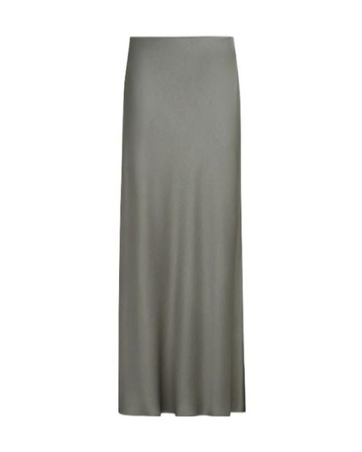 Brunello Cucinelli Gray Slit Detailed Maxi Skirt