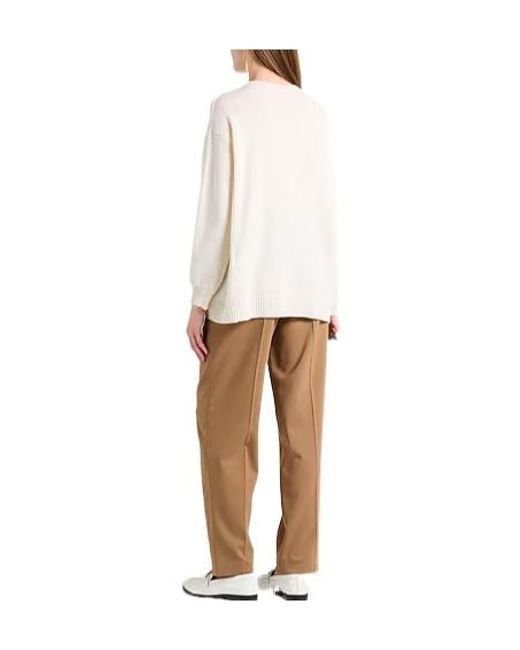 Max Mara White Minimal Knit Sweater