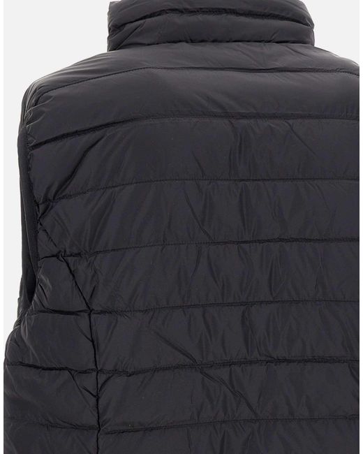 EA7 Black Logo Printed Quilted Padded Gilet for men