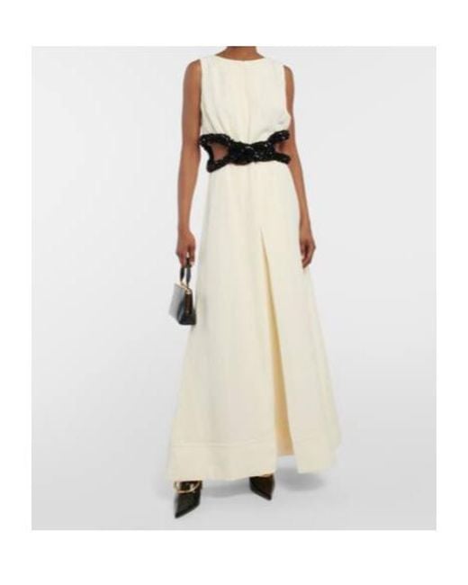 Jil Sander White Knotted Cutout Crêpe Gown