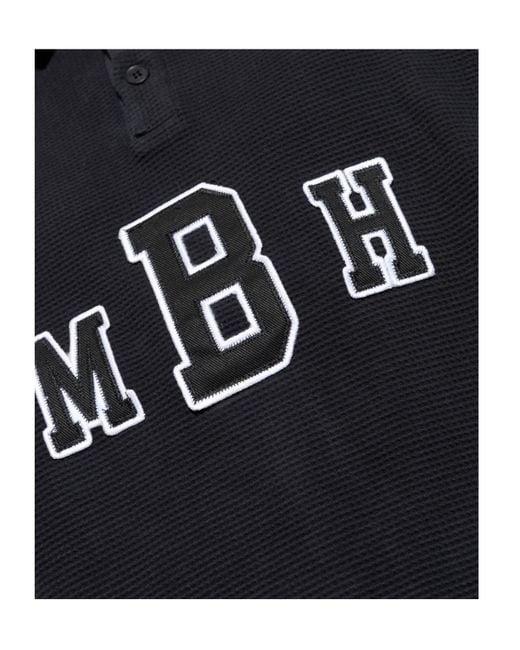 M I S B H V Black Logo-Embroidered Polo Shirt for men