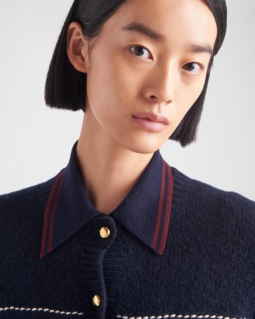 Prada Blue Cashmere Cardigan