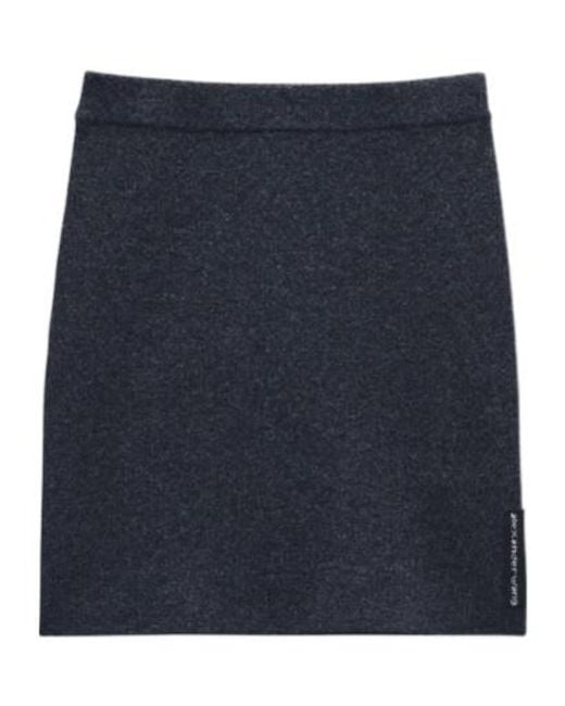 Alexander Wang Blue Logo-Patch Knitted Mini Skirt