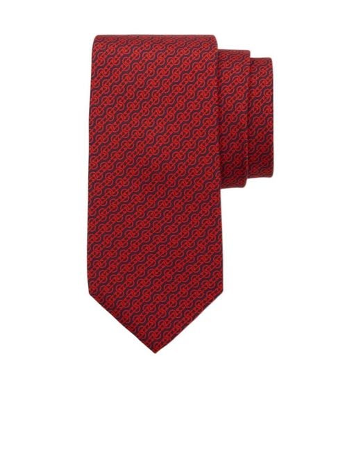 Ferragamo Red Printed Tie for men