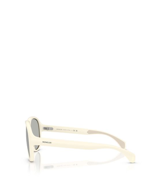 Moncler White Eyewear Pilot Frame Sunglasses for men