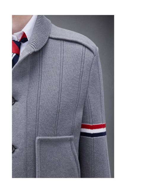 Thom Browne Blue Fine-Ribbed Shirt Jacket for men