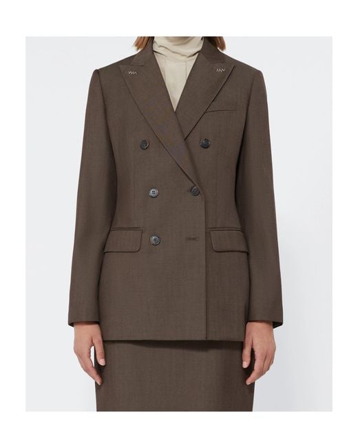 Max Mara Brown Long-Sleeved Suit Jacket