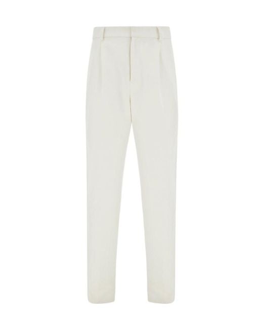 Ferragamo White Ferragamo Tailored Straight-Leg Pants for men