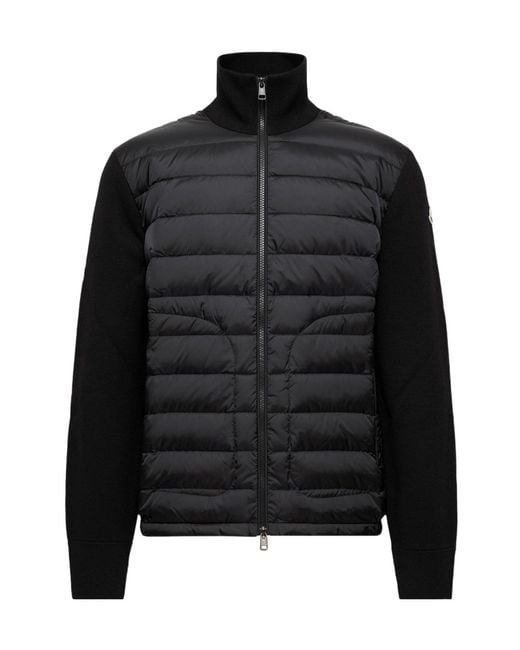 Moncler Black Padded Zip-Up Cardigan for men