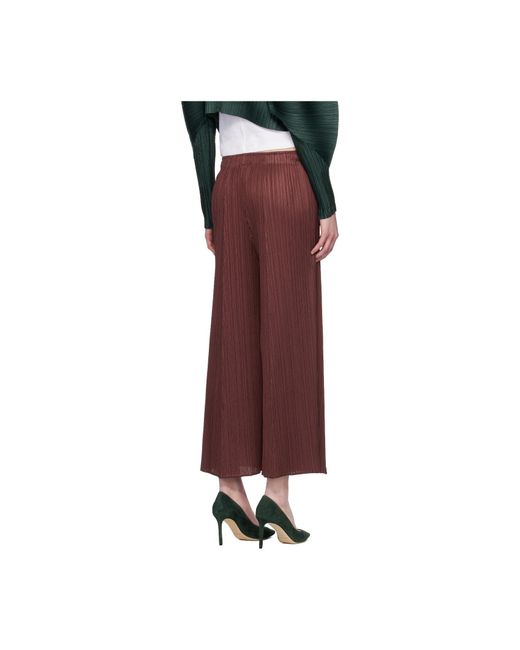 Pleats Please Issey Miyake Red Plissé Trousers