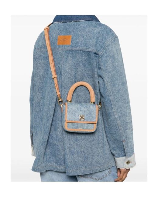 Amiri Blue Micro Ma-Plaque Denim Tote Bag