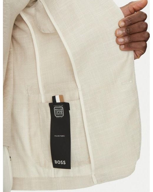 Boss White Long-Sleeved Suit Jacket for men