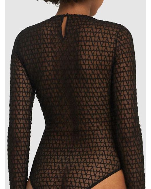 Valentino Black Round-Collar And Long-Sleeved Jumpsuit