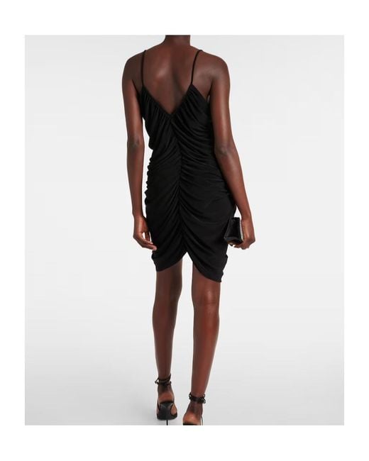 Norma Kamali Black Diana Shirred Slip Dress