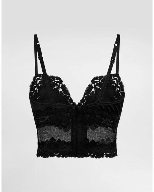 Dolce & Gabbana Black Lace Bra Top