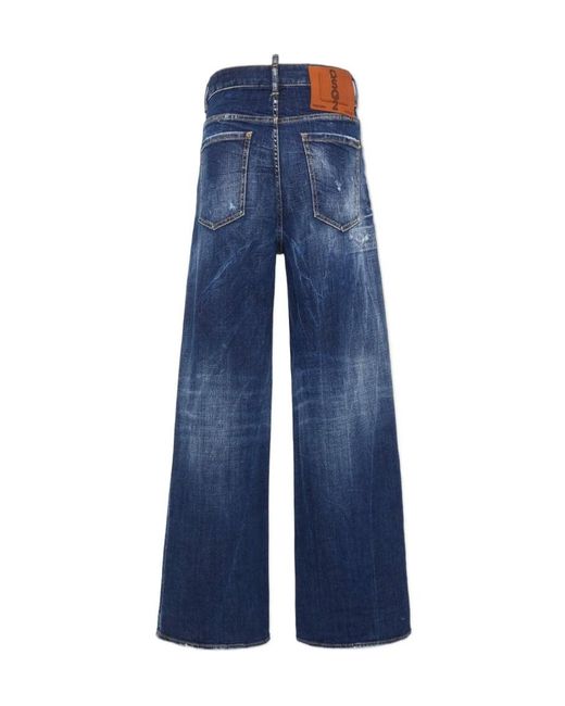 DSquared² Blue Wide Leg Traveller Jeans