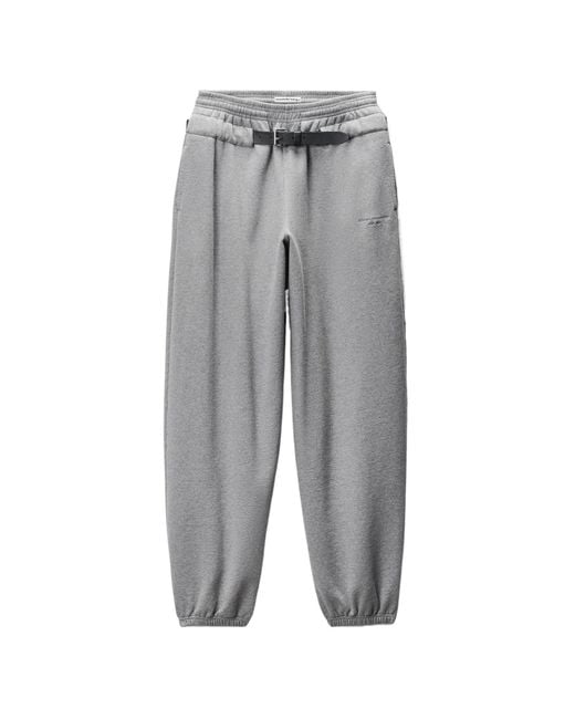 Alexander Wang Gray Belt-Detail Track Pants