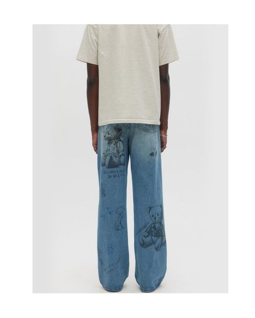 DOMREBEL Blue Belt-Loop Jeans for men