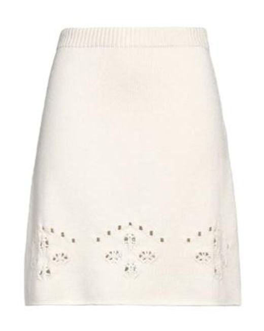 Chloé Natural Knitted High-Waist Mini Skirt