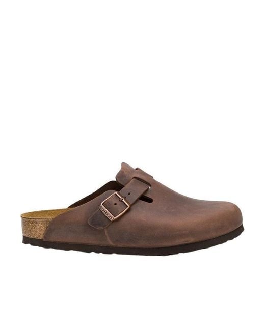 Birkenstock Brown Boston Leather Mules for men