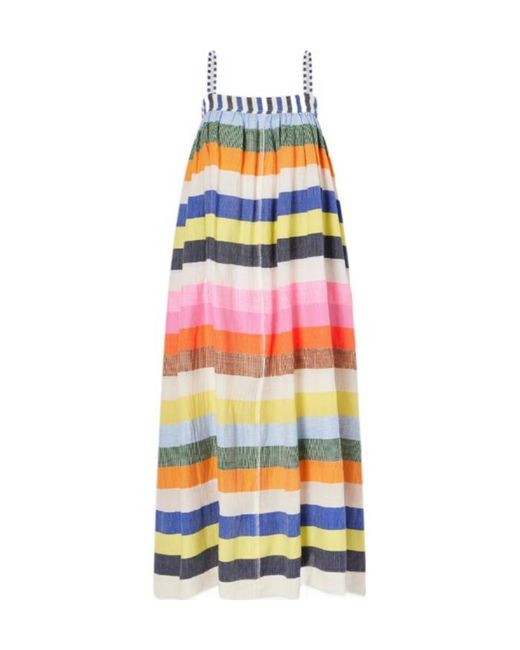 Lemlem White Striped Cotton-Gauze Midi Dress