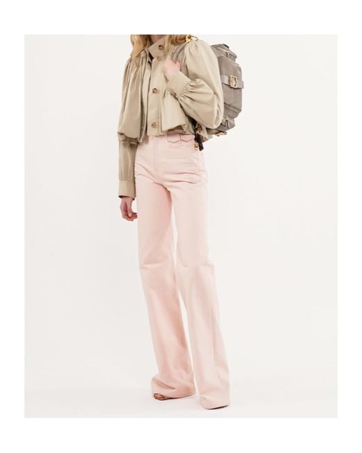 Chloé White Chloé High-Waisted Flared Jeans