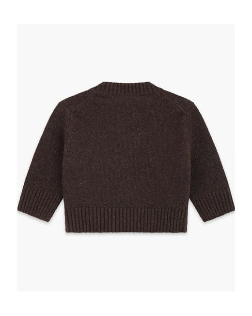 we11done Brown Round-Neck Wool Sweater