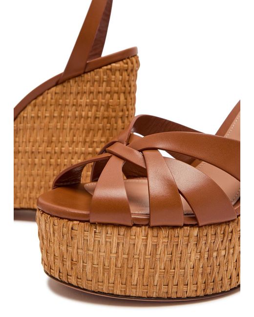 Aquazzura Brown Ankle Strap Sandals