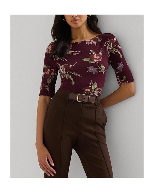Ralph Lauren Red Floral Cotton T-Shirt