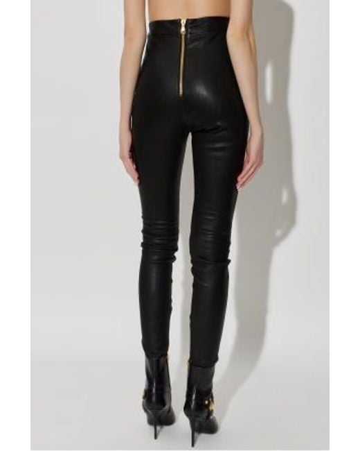 Balmain Black High-Waisted Skinny Trousers